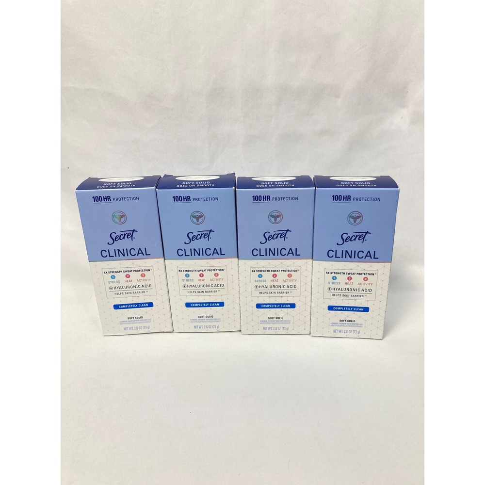 Secret Clinical Completely Clean Antiperspirant Deodorant 2.6 oz Lot of 4 NEW